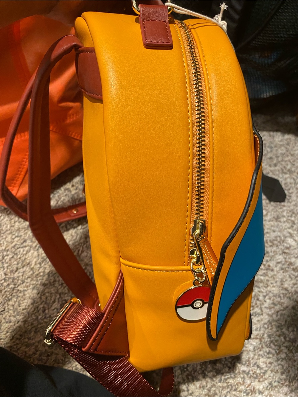 Loungefly Orange Charizard Mini Backpack with Blue Wings - Picture 4 of 4
